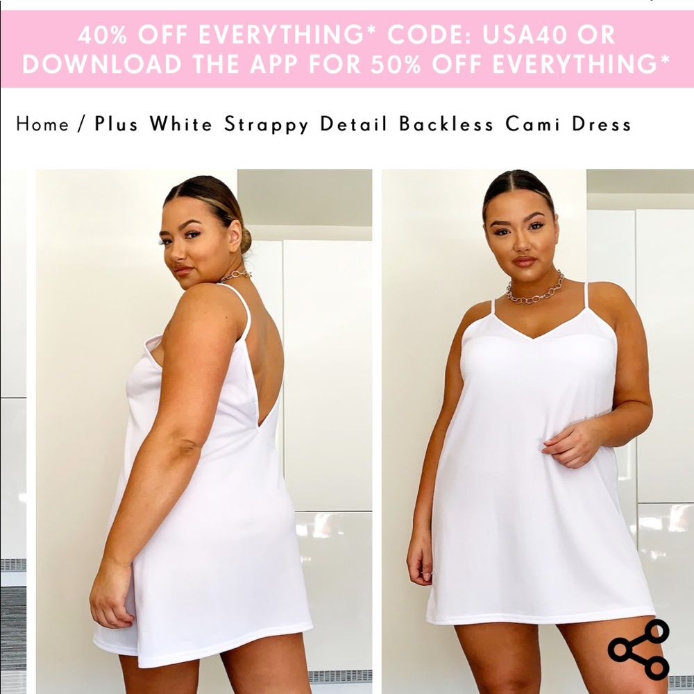 Pretty little thing white cami dress NWT 12